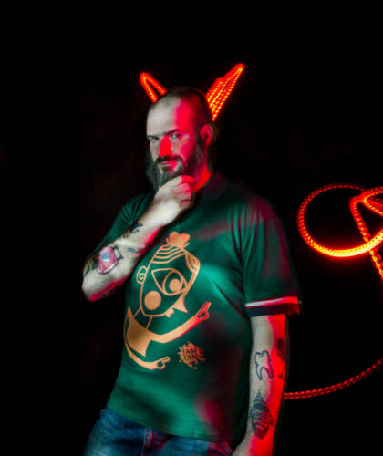 Devil Photo Booth Lightpainting taken at the Haeckie Market